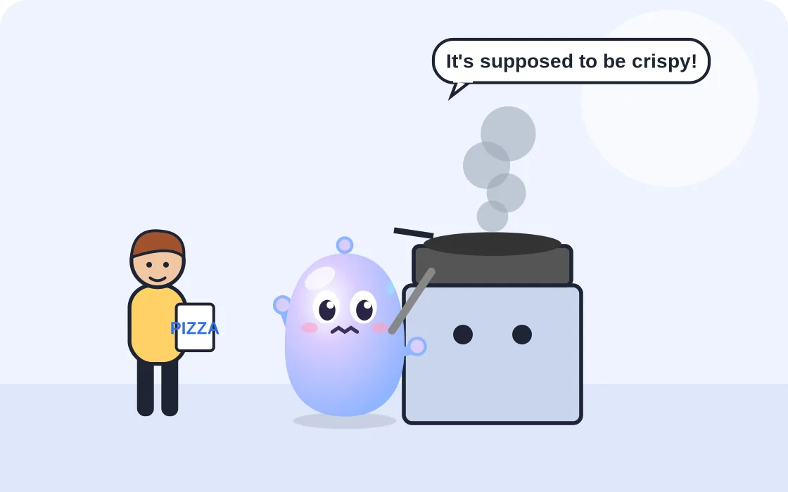Cartoon robot helping with Meals